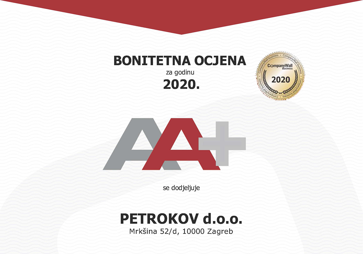 bonitet company wall certifikat